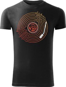 Topslang Koszulka z płytą winylową Vinyl męska czarna SLIM L 1