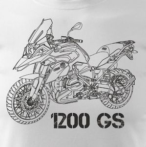 Topslang Koszulka motocyklowa z motocyklem BMW GS 1200 męska biała REGULAR XL 2