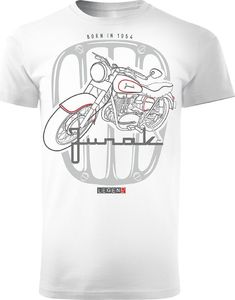Topslang Koszulka motocyklowa z motocyklem Junak męska biała REGULAR L 1