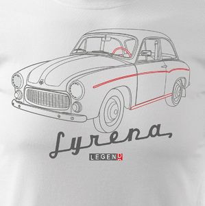 Topslang Koszulka z samochodem Syrena syrenka męska biała REGULAR M 2