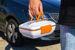 De Gusto Podgrzewany pojemnik na żywność Lunch Box Warmy pomarańczowy 2