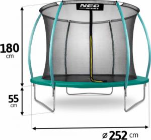Trampolina ogrodowa Neo-Sport NS-08C181 z siatką wewnętrzną 8.5 FT 252 cm 9