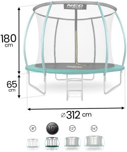 Trampolina ogrodowa Neo-Sport NS-10C181 z siatką wewnętrzną 10 FT 312 cm 10