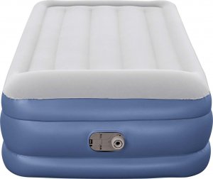 Bestway Materac Dmuchany Jednoosobowy Welurowy Szary Granatowy 2
