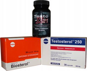 testo x21 + Biosterol + Testosterol zestaw na masę 1