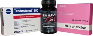 Meta + Testo-x21 + Testosterol idelny zestaw na siłę i masę 1