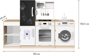 Ecotoys Drewniana kuchnia dla dzieci xxl tablica + led 4