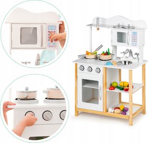 Ecotoys Drewniana kuchnia dla dzieci + akcesoria 8