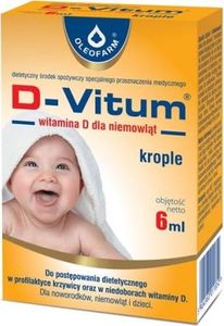 Oleofarm D-Vitum witamina D dla niemowląt krople D3 400 j.m. 6ml Oleofarm 1