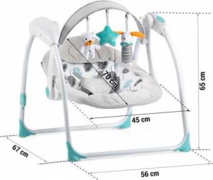 Ricokids Leżaczek bujaczek automatyczny z muzyką turkusowy Ricokids 7326 13