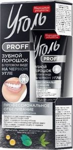 Fitokosmetik Ugoł Proff pasta do zębów w proszku na czarnym węglu Krystaliczna biel, 48 ml 1
