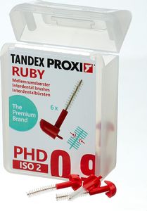 Tandex Tandex (6 szt.) szczoteczek Proxi Ruby Ultra Fine (czerwona) 1