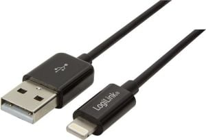 Kabel USB LogiLink USB-A - Lightning 1 m Czarny (UA0182) 1