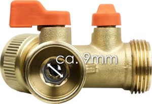 Bradas Trójnik z zaworami kulowymi GW 3/4" na 2x GZ 3/4" MOSIĄDZ BR-2234 BRADAS 4634 2