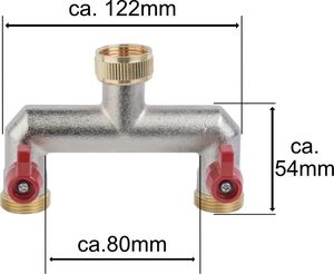 Bradas Rozdzielacz 2-drożny z zaworami GW 3/4 na 2x GZ 3/4 BR-3034 BRADAS 4641 2
