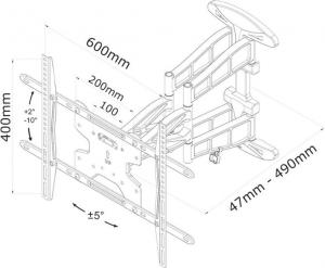 Neomounts Uchwyt ścienny LED-W550 32'' - 75'' 3
