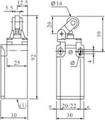 XBS Wyłącznik krańcowy MVGK-121 1NO/1NC dźwignia rolka XBS 1211 2