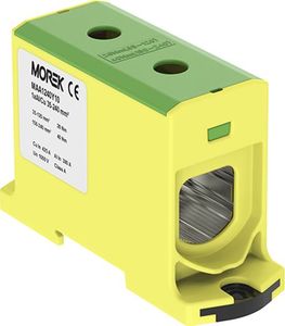 MOREK Złączka szynowa 35-240mm2 żółt-ziel 2otwor AL/CU TH35 1P MAA1240Y10 Morek 3996 1