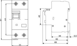 SEZ Krompachy C16A 30mA 2P 10kA typ A Wyłącznik różnicowoprąd z członem nadprąd RCBO SEZ 0264 2