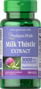 Puritans Pride Ostropest plamisty 1000mg ekstrakt 90 kapsułek Puritan's Pride (074312119446) - 23834 1