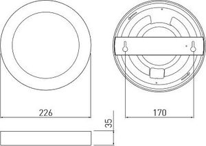 GTV Oprawa LED downlight 18W 3000K/4000K/6400K zmienna barwa światła 1600lm natynkowa/wpuszczana 226 BOLERO GTV 0117 6
