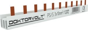 Doktorvolt Szyna łączeniowa sztyftowa PS/S 3-fazowa 12-modułowa 10mm2 63A DV 2077 1