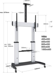 Manhattan Stojak podłogowy 461672 60'' - 100'' 7