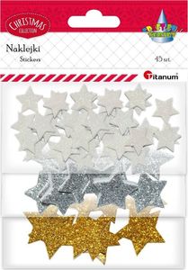 Titanum Naklejki brokatowe gwiazdy 11,5x18cm 45szt CRAFT 2