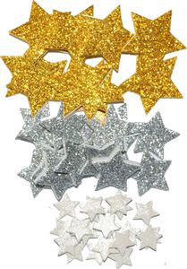 Titanum Naklejki brokatowe gwiazdy 11,5x18cm 45szt CRAFT 3