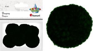 Titanum Pompony dekoracyjne ozdobne z włóczki 6szt ciemnozielone 1