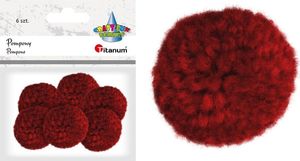 Titanum Pompony dekoracyjne ozdobne z włóczki 6szt czerwone 1