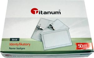 Titanum Identyfikator z klipsem i agrafką 55x90mm 50szt 2