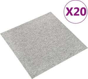 vidaXL Podłogowe płytki dywanowe, 20 szt., 5 m, 50x50 cm, jasnoszare 1
