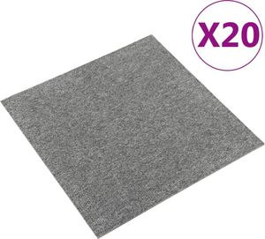 vidaXL Podłogowe płytki dywanowe, 20 szt., 5 m, 50x50 cm, szare 1