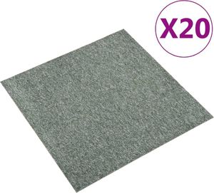vidaXL Podłogowe płytki dywanowe, 20 szt., 5 m, 50x50 cm, zielone 1