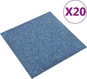 vidaXL Podłogowe płytki dywanowe, 20 szt., 5 m, 50x50 cm, niebieskie 1