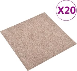 vidaXL Podłogowe płytki dywanowe, 20 szt., 5 m, 50x50 cm, beżowe 1