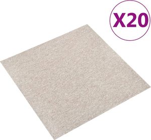 vidaXL Podłogowe płytki dywanowe, 20 szt., 5 m, 50x50 cm, jasnobeżowe 1