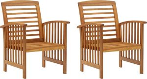 vidaXL Krzesła ogrodowe, 2 szt., lite drewno akacjowe 1