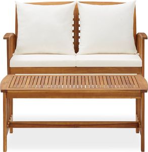 vidaXL 2-cz. zestaw wypoczynkowy do ogrodu, poduszki, drewno akacjowe 3