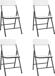 vidaXL Składane krzesła ogrodowe, 4 szt., HDPE, białe 1