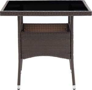 vidaXL 3-cz. zestaw mebli ogrodowych, brązowy, polirattan i szkło 4