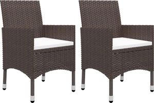 vidaXL 3-cz. zestaw mebli ogrodowych, brązowy, polirattan i szkło 5
