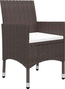 vidaXL 3-cz. zestaw mebli ogrodowych, brązowy, polirattan i szkło 6