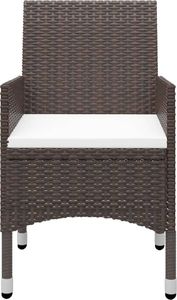 vidaXL 3-cz. zestaw mebli ogrodowych, brązowy, polirattan i szkło 8