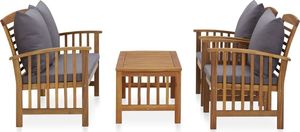 vidaXL 4-cz. zestaw wypoczynkowy do ogrodu, poduszki, drewno akacjowe 2