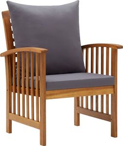 vidaXL 4-cz. zestaw wypoczynkowy do ogrodu, poduszki, drewno akacjowe 5