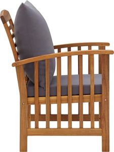 vidaXL 4-cz. zestaw wypoczynkowy do ogrodu, poduszki, drewno akacjowe 6