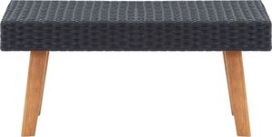 vidaXL 4-cz. ogrodowy zestaw wypoczynkowy, poduszki, czarny rattan PE 7