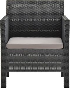 vidaXL 2-cz. zestaw wypoczynkowy do ogrodu, poduszki, PP, antracyt 4
